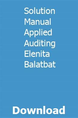 solution manual applied auditing elenita balatbat